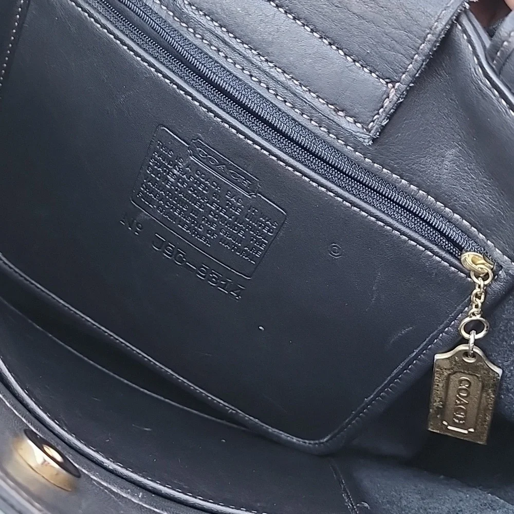 Authentic Vintage Coach Black Leather Bleecker Book Tote 9314